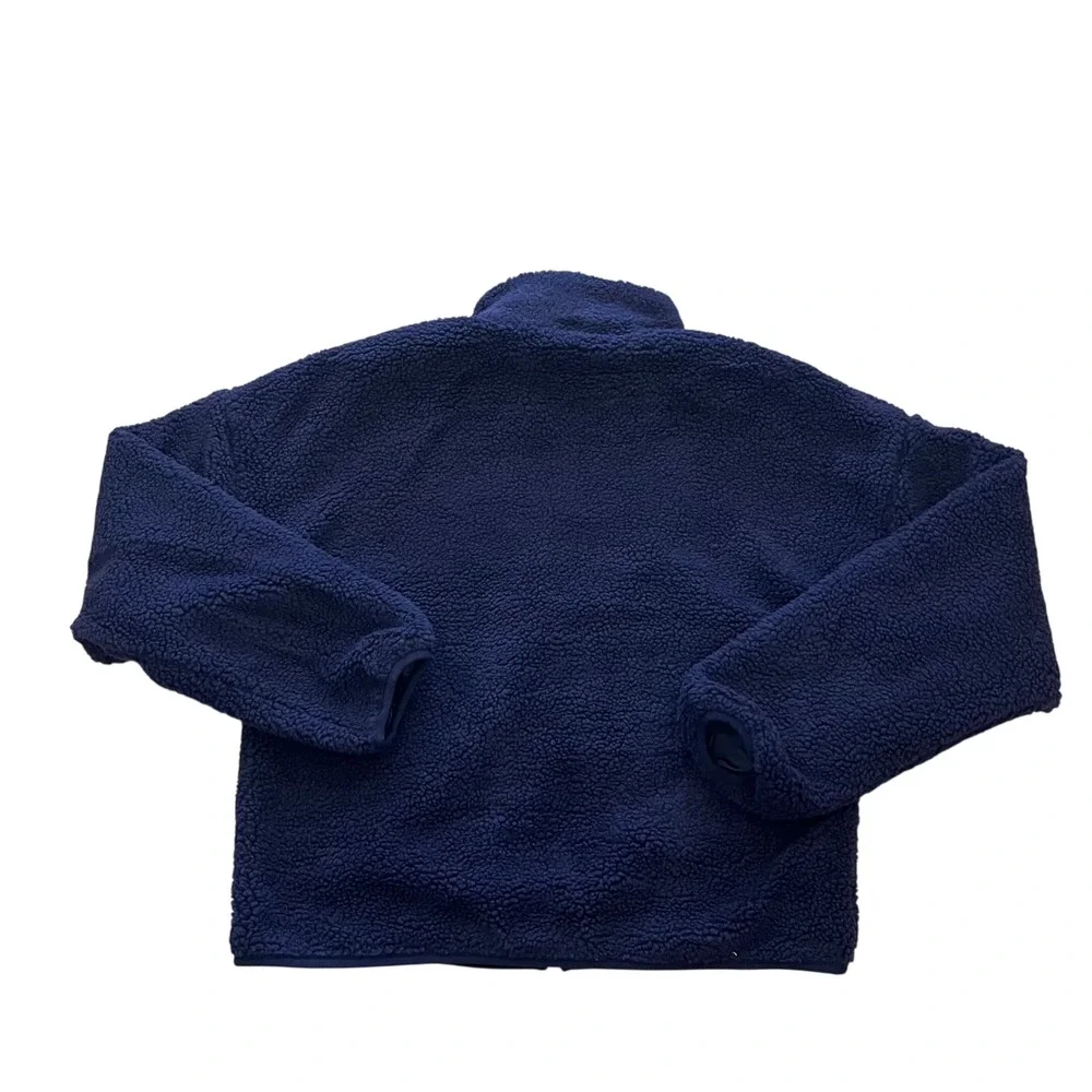 True Religion Mens TR Logo‎ Sherpa Jacket Eclipse Navy Blue Fleece 110299 Size L